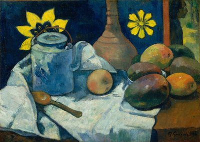 Stillleben mit Teekanne und Obst, 1896 von Paul Gauguin