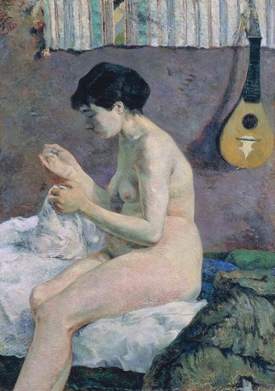 Studie eines Aktes, Suzanne beim Nähen von Paul Gauguin