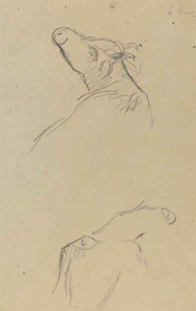 Zwei Kuhköpfe [verso] von Paul Gauguin