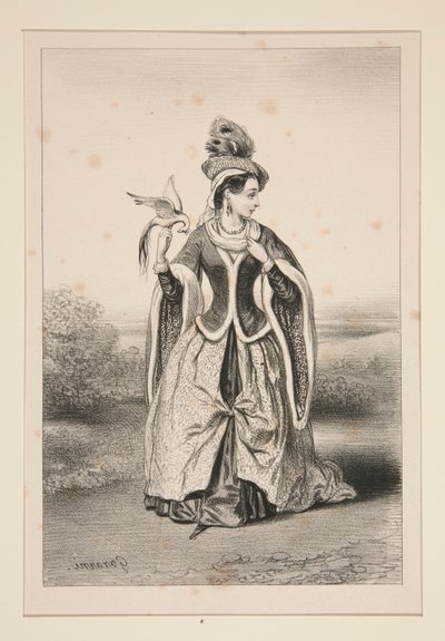 (BURGHERRIN MITTELALTER.) von Paul Gavarni