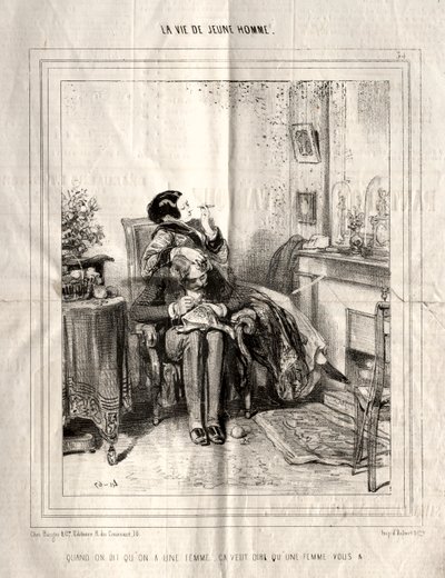 Das Leben eines jungen Mannes, 1842 von Paul Gavarni