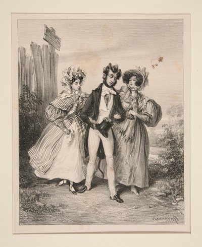 Der Teufel außerhalb der Barriere von Paul Gavarni
