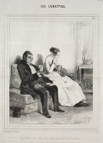 Les Lorettes, 1842 von Paul Gavarni