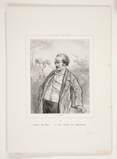 Pflanzt Mädchen von Paul Gavarni