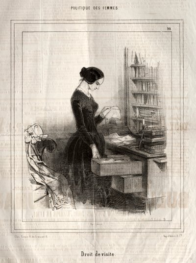Politique des Femmes: Droit de visite, 1843 von Paul Gavarni