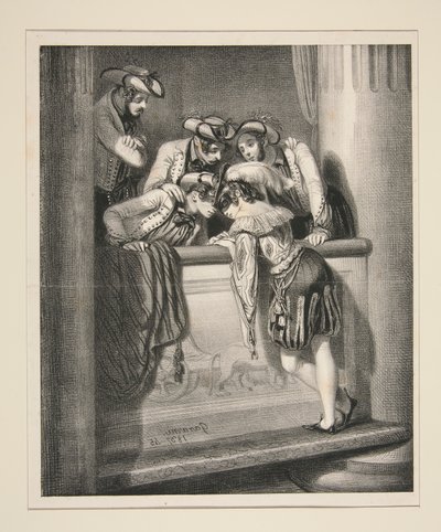 Ein Frühstück, im Morgengrauen. von Paul Gavarni
