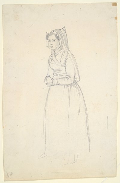 Frau in Bauerntracht (recto und verso) von Paul Gavarni