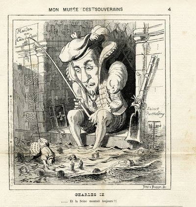 Karikatur von Karl IX in Le Charivari von Paul Hadol