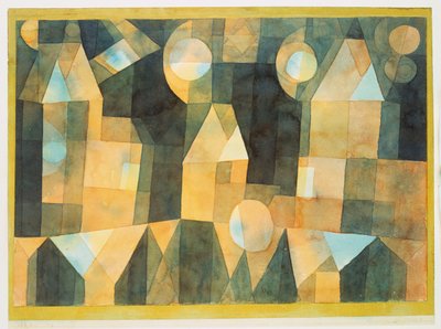 Drei Häuser und eine Brücke von Paul Klee