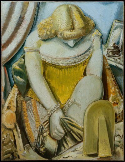 Diva beim Strümpfeanziehen von Paul Kleinschmidt