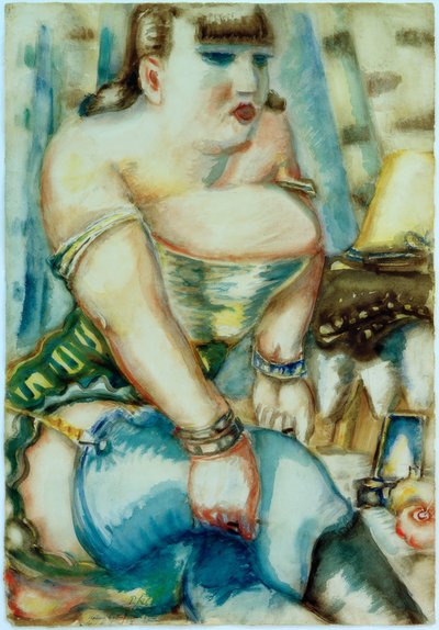 Frau mit blauen Strümpfen von Paul Kleinschmidt
