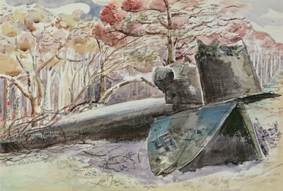 Bomber im Wald von Paul Nash