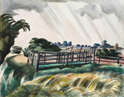 Schafstall, Romney Marsh von Paul Nash