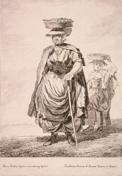 Zwei Austernverkäufer, Rufe von London, 1760 von Paul Sandby