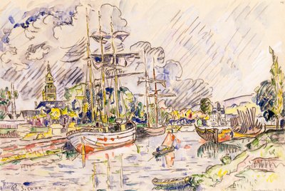 Der Hafen von Landerneau von Paul Signac