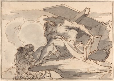 Heiliger Hieronymus in der Wildnis von Paul Troger