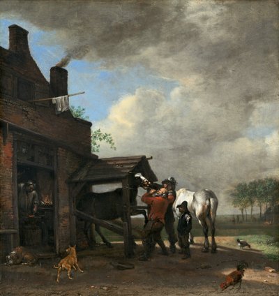 Eine Hufschmiede, 1648 von Paulus Potter