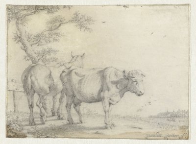 Pferd und eine Kuh bei einem Baum von Paulus Potter