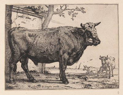 Der Stier, aus Verschiedene Ochsen und Kühe von Paulus Potter