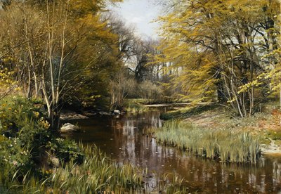Waldige Flusslandschaft von Peder Monsted
