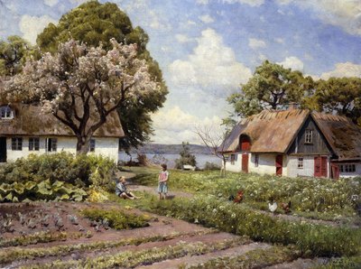 Kinder auf einem Bauernhof von Peder Monsted