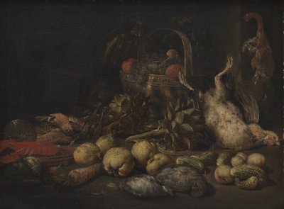 Stillleben mit Früchten und Vögeln von Peeter Gijsels