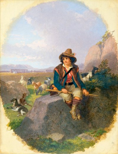 Ein Ziegenhirte auf der Romas Campagna von Penry Williams