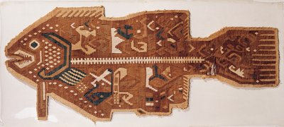 Wollschlitzteppich eines Fisches von Peruvian School