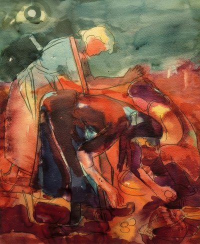 Kartoffelernte von Peter August Böckstiegel