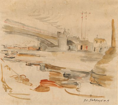 Stadt mit Brücke von Peter August Böckstiegel