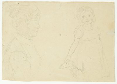 Studie der Frau und Tochter des Künstlers von Peter Hansen