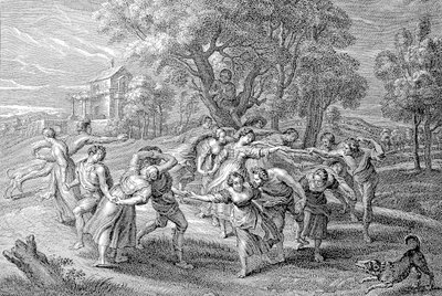 Junge Leute bei einem Tanz von Peter Paul (after) Rubens