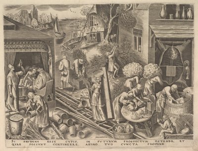 Prudence Prudentia aus Die Tugenden, ca. 1559-60 von Philip Galle