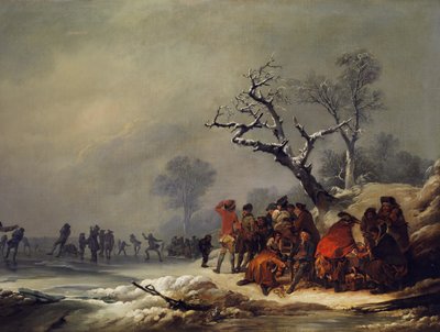 Rastende Gesellschaft im winterlichen Vergnügen von Philip James de Loutherbourg
