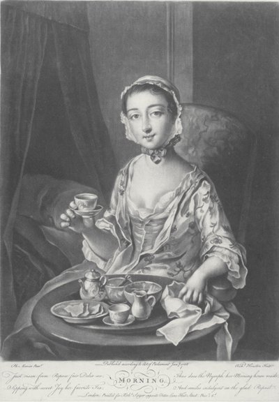 Morgen, graviert von Richard Houston, 1758 von Philippe Mercier