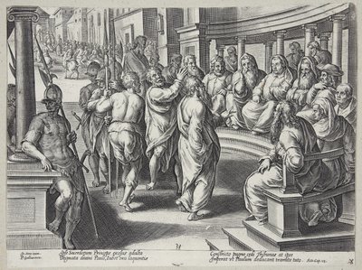 St. Paulus vor den Hohepriestern von Philips Galle