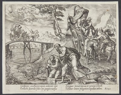 St. Philippus tauft den Eunuchen von Philips Galle