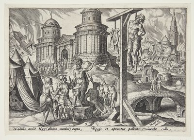 Der König von Ai gehängt von Philips Galle