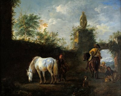 Eine Falkenjagd, um 1665 von Philips Wouwerman