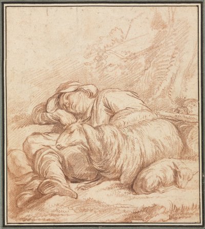 Ein schlafender Schäfer, 1700er-1800er von Pierre Alexandre Wille