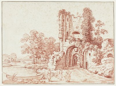 Landschaft mit Ruine eines Turms von Pierre Alexandre Wille