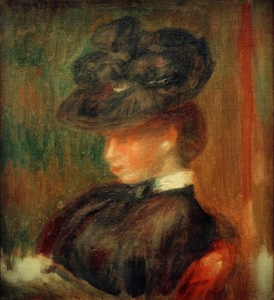 Dame mit Hut von Pierre Auguste Renoir