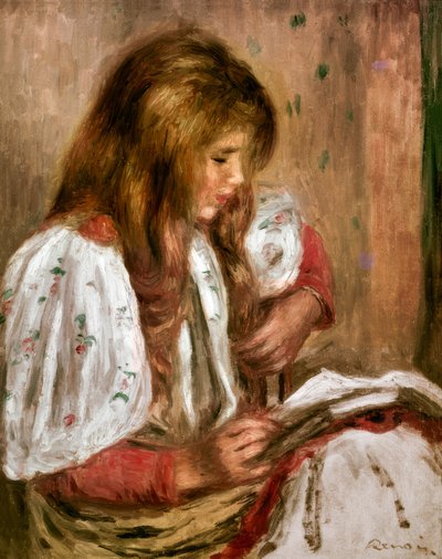 Mädchen in Weiß von Pierre Auguste Renoir
