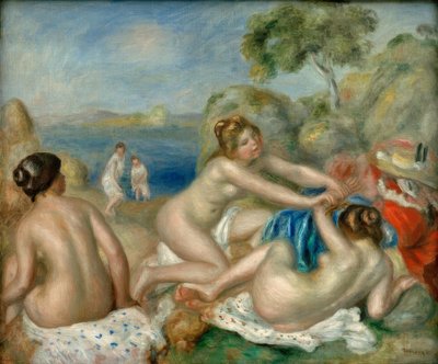 Drei Badende mit Krabbe von Pierre Auguste Renoir