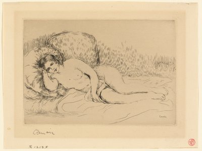Frau liegend, nach links von Pierre Auguste Renoir