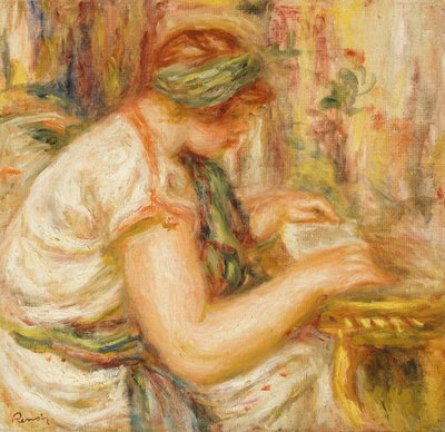 Frau in arabischer Bluse beim Lesen von Pierre Auguste Renoir