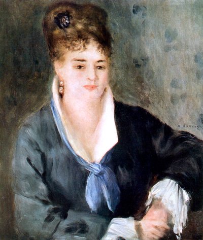 Frau in Schwarz, 1876 von Pierre Auguste Renoir