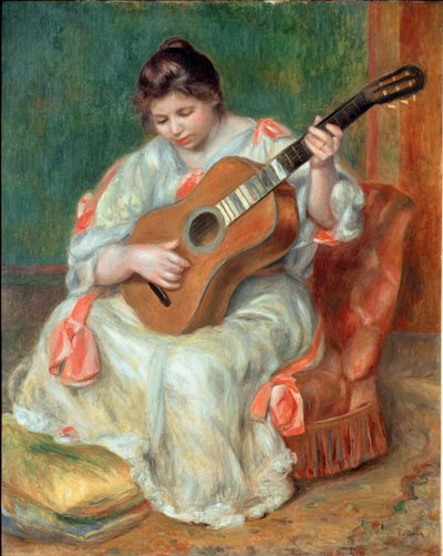 Frau spielt Gitarre von Pierre Auguste Renoir
