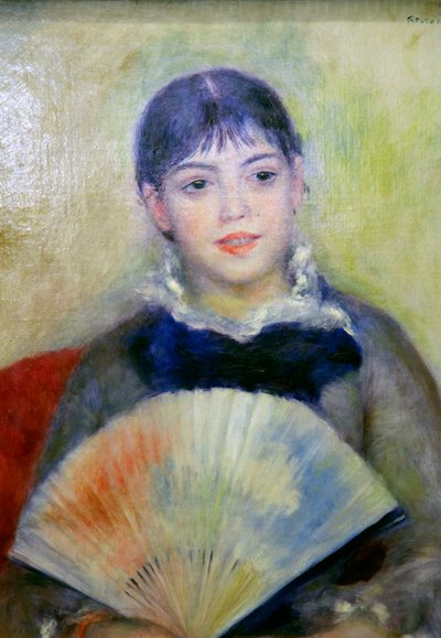 Junge Frau mit einem Fächer von Pierre Auguste Renoir