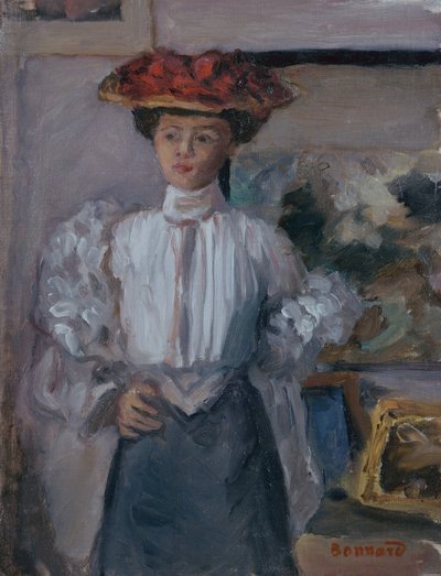 Mädchen mit Hut von Pierre Bonnard